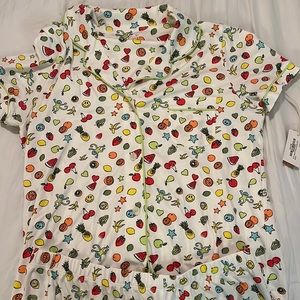 *RARE COLOR*Size large Tutti frutti SUGARFINA COLLAB roller rabbit womens pajama